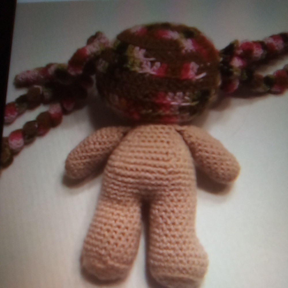 Handmade Crochet Doll with Multicolor Hair - Picture 3 of 6